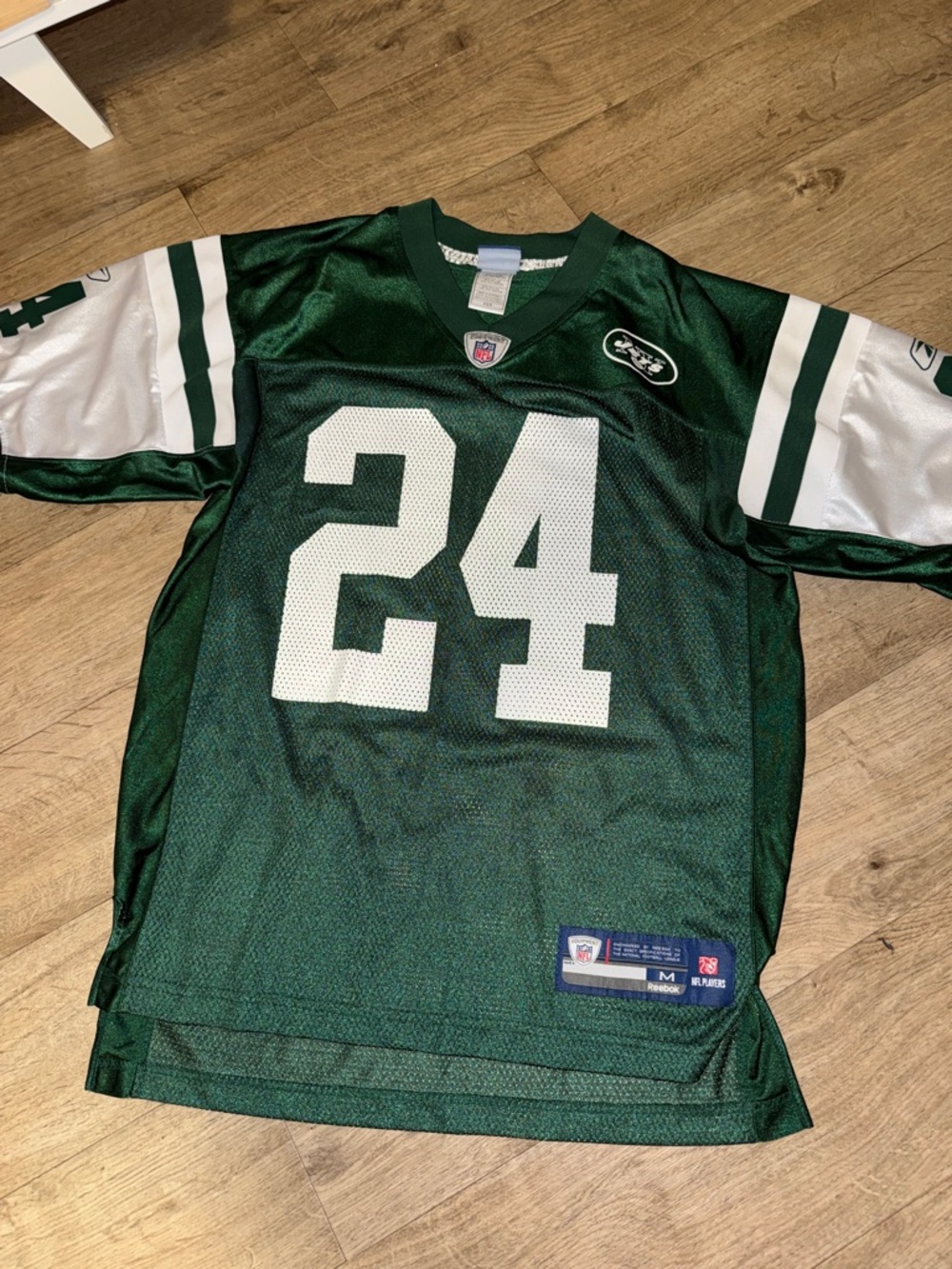 Reebok Green and White #24 NFL Jersey